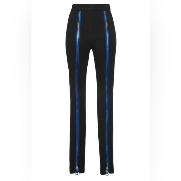 EMILIO PUCCI Black Pants with Blue Stripes and Zipper Detail,All Products : American Fashion Style Bags On Sale